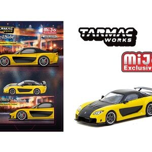 Tarmac Works MiJo Exclusive Yellow and Black Mazda RX-7 Veilside Furtune